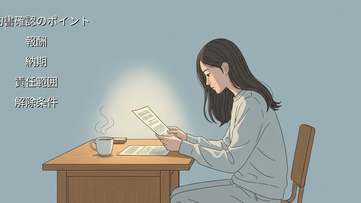 初めてのフリーランスでも安心！契約書を読み終えた後に確認すべきこと